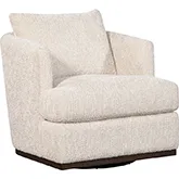Mulholland Swivel Accent Chair in Disk Linen Neutral Fabric